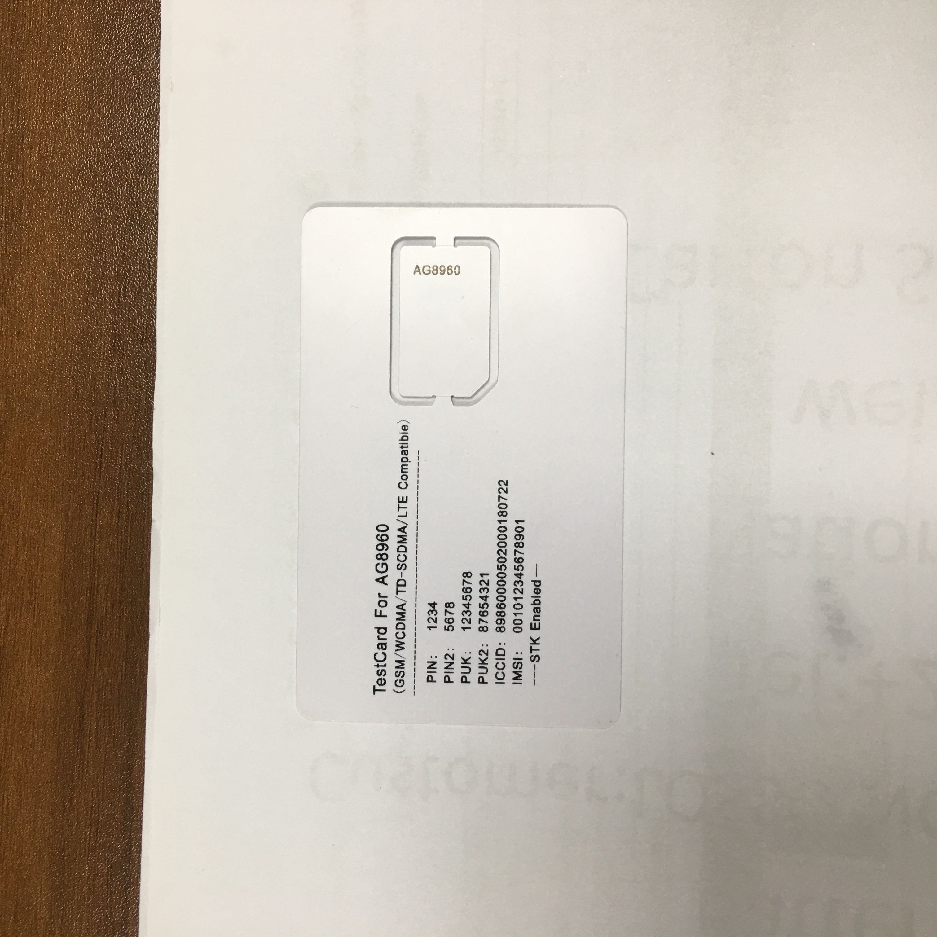 AG8960 Hot Selling WIFI SIM Test Card For 3G/4G/5G Mobile Phone Factory
